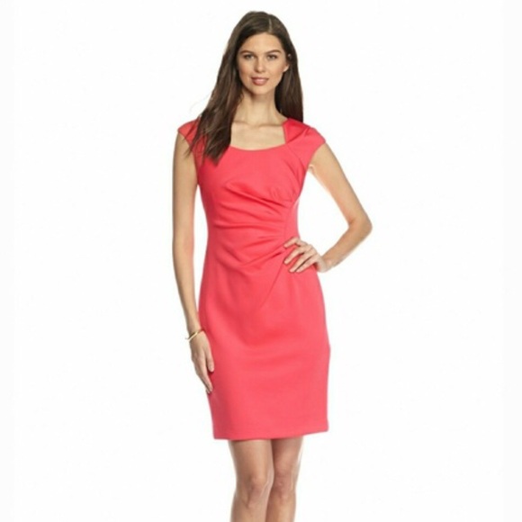 calvin klein horseshoe neck sheath dress